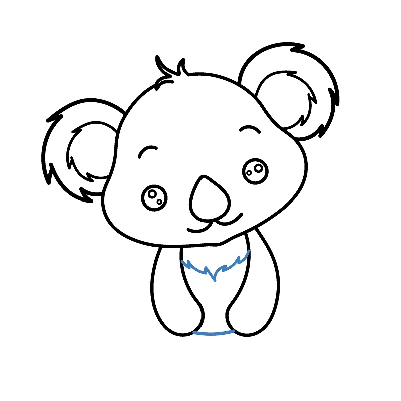 Hướng dẫn vẽ gấu Koala đơn giản. - Bước 7