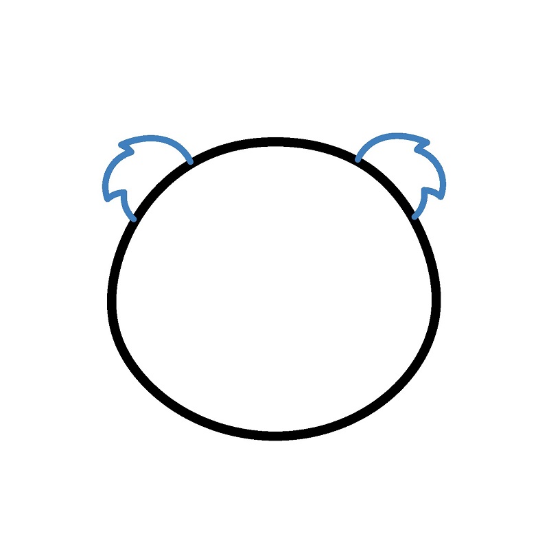 Hướng dẫn vẽ mặt của gấu Koala. - Bước 2