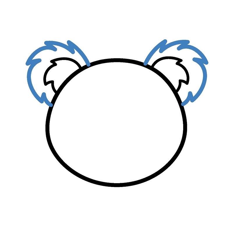 Hướng dẫn vẽ mặt của gấu Koala. - Bước 3