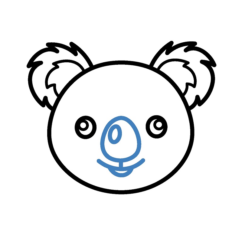 Hướng dẫn vẽ mặt của gấu Koala. - Bước 5