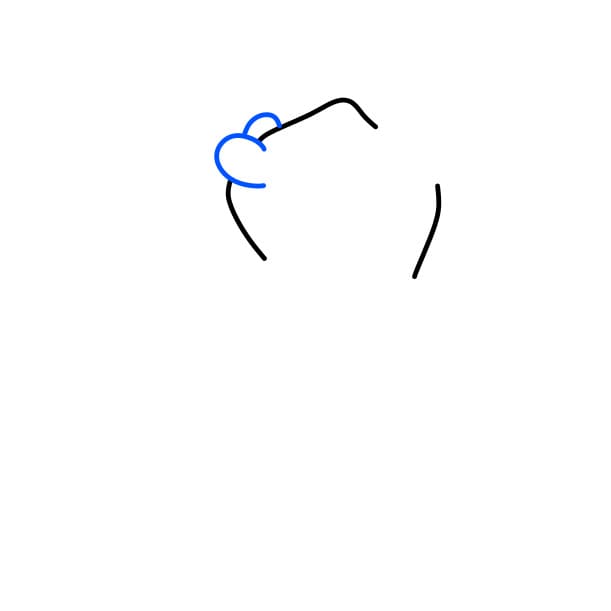 Hướng dẫn cách vẽ gấu Pooh đơn giản và dễ thương ngộ nghĩnh cho bé - Bước 2