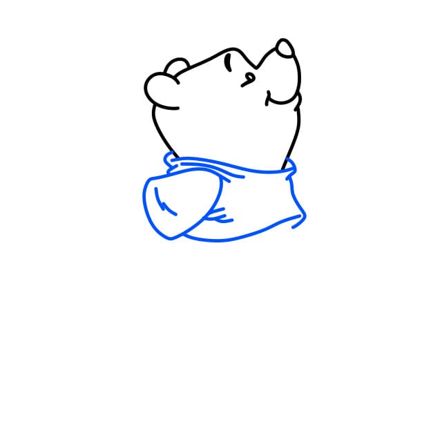 Hướng dẫn cách vẽ gấu Pooh đơn giản và dễ thương ngộ nghĩnh cho bé - Bước 6