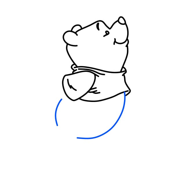 Hướng dẫn cách vẽ gấu Pooh đơn giản và dễ thương ngộ nghĩnh cho bé - Bước 7
