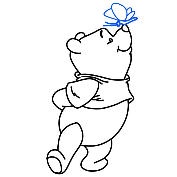 Hướng dẫn cách vẽ gấu Pooh đơn giản và dễ thương ngộ nghĩnh cho bé - Bước 9