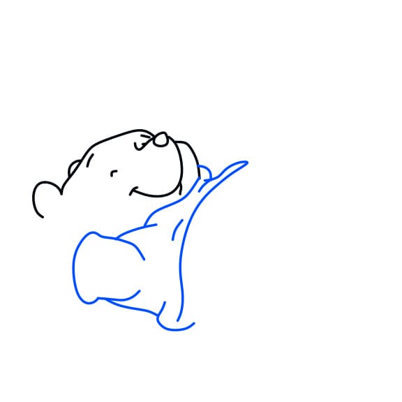 Hướng dẫn vẽ chú gấu pooh đang nằm thư giãn - Bước 5