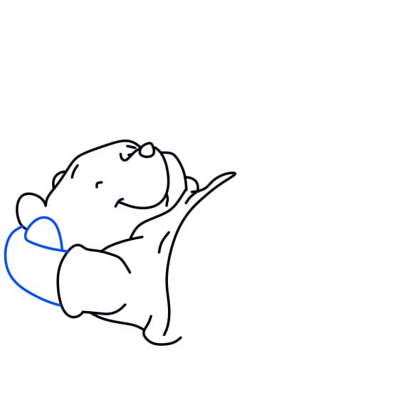 Hướng dẫn vẽ chú gấu pooh đang nằm thư giãn - Bước 6
