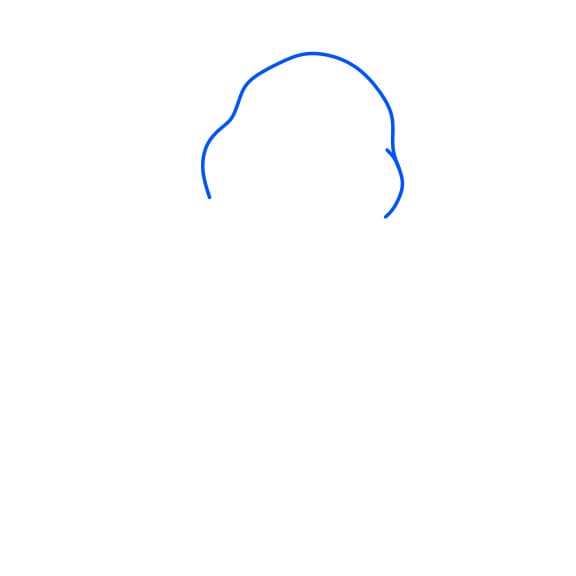 Hướng dẫn vẽ chú gấu pooh ngây thơ - Bước 1