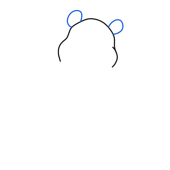 Hướng dẫn vẽ chú gấu pooh ngây thơ - Bước 2