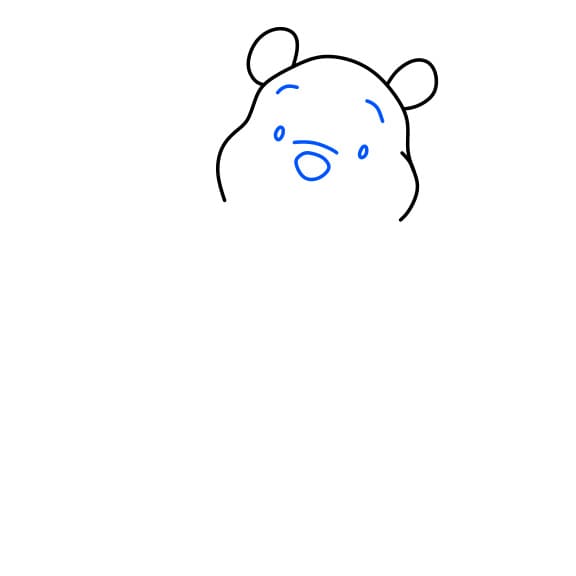 Hướng dẫn vẽ chú gấu pooh ngây thơ - Bước 3