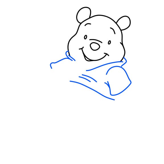 Hướng dẫn vẽ chú gấu pooh ngây thơ - Bước 4