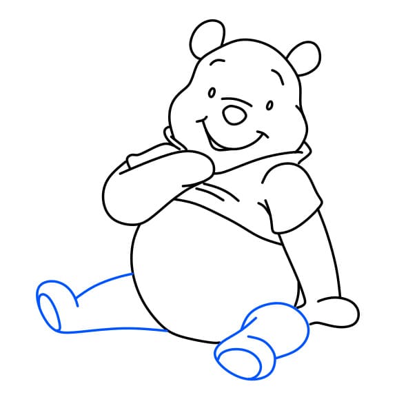 Hướng dẫn vẽ chú gấu pooh ngây thơ - Bước 7