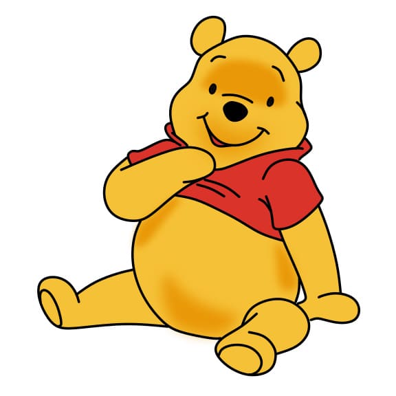 Hướng dẫn vẽ chú gấu pooh ngây thơ - Bước 8