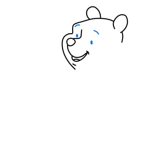 Hướng dẫn vẽ chú gấu pooh yêu đời - Bước 4