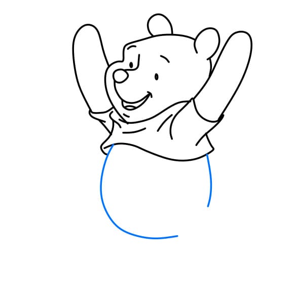 Hướng dẫn vẽ chú gấu pooh yêu đời - Bước 7
