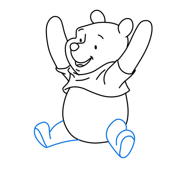 Hướng dẫn vẽ chú gấu pooh yêu đời - Bước 8