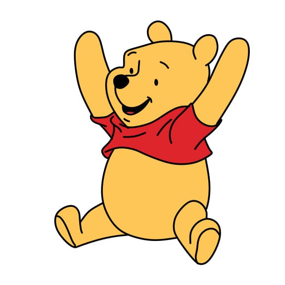 Hướng dẫn vẽ chú gấu pooh yêu đời - Bước 9