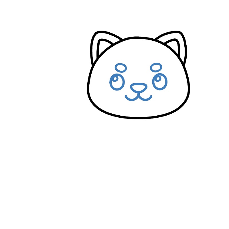 Hướng dẫn vẽ một con gấu trúc đỏ đáng yêu. - Bước 3