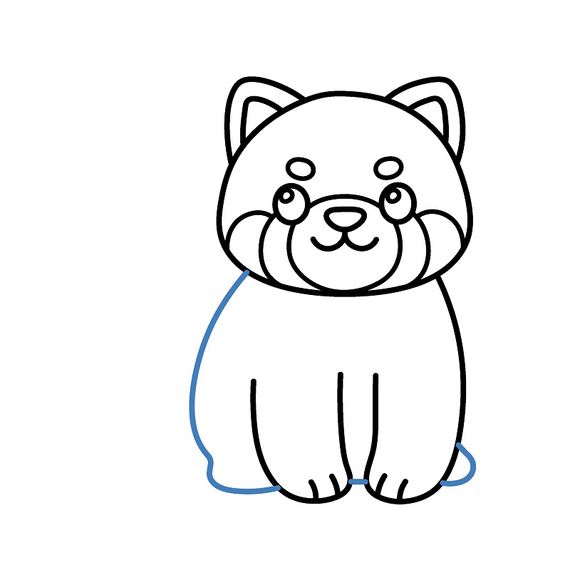 Hướng dẫn vẽ một con gấu trúc đỏ đáng yêu. - Bước 6