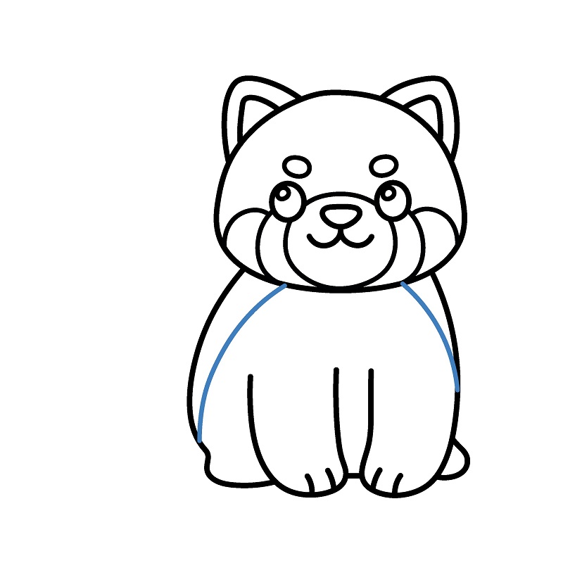 Hướng dẫn vẽ một con gấu trúc đỏ đáng yêu. - Bước 7