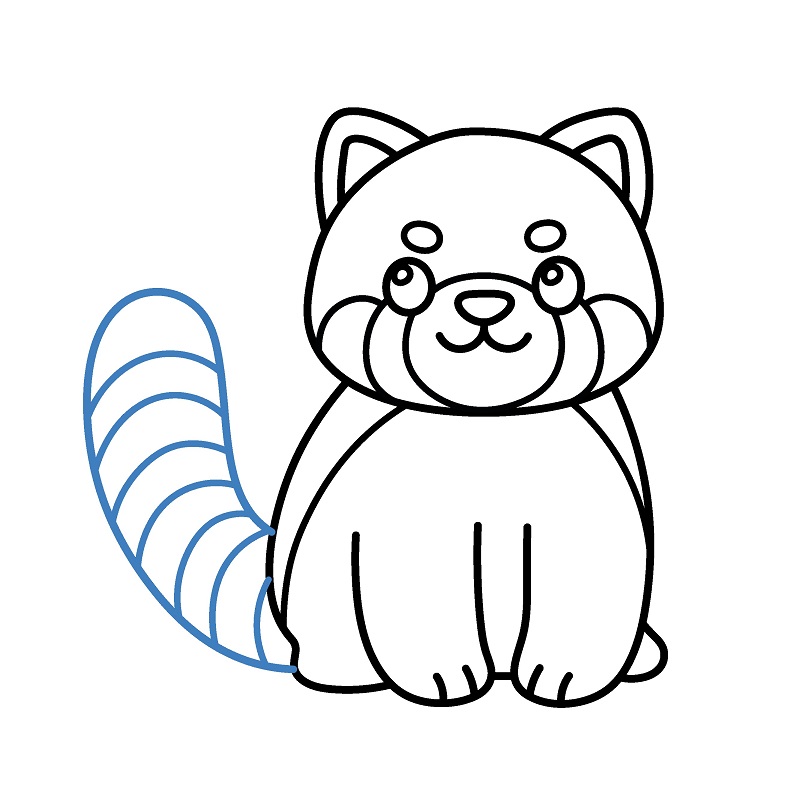 Hướng dẫn vẽ một con gấu trúc đỏ đáng yêu. - Bước 8