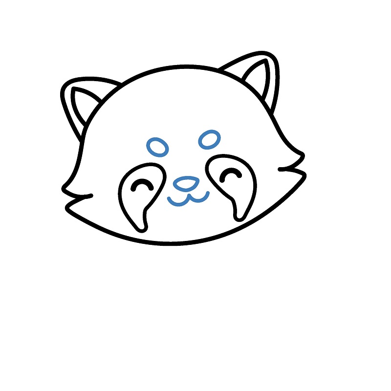 Hướng dẫn vẽ con gấu trúc đỏ chibi. - Bước 4