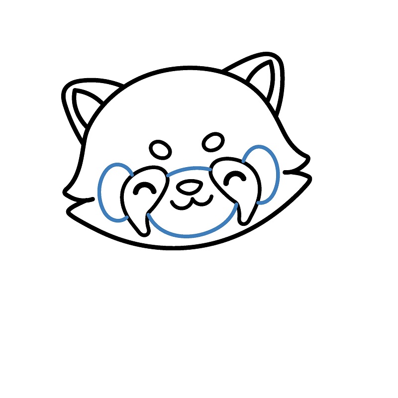 Hướng dẫn vẽ con gấu trúc đỏ chibi. - Bước 5