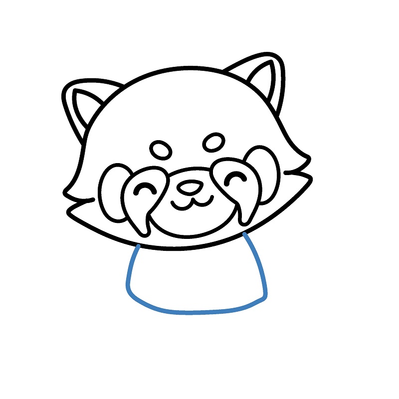 Hướng dẫn vẽ con gấu trúc đỏ chibi. - Bước 6