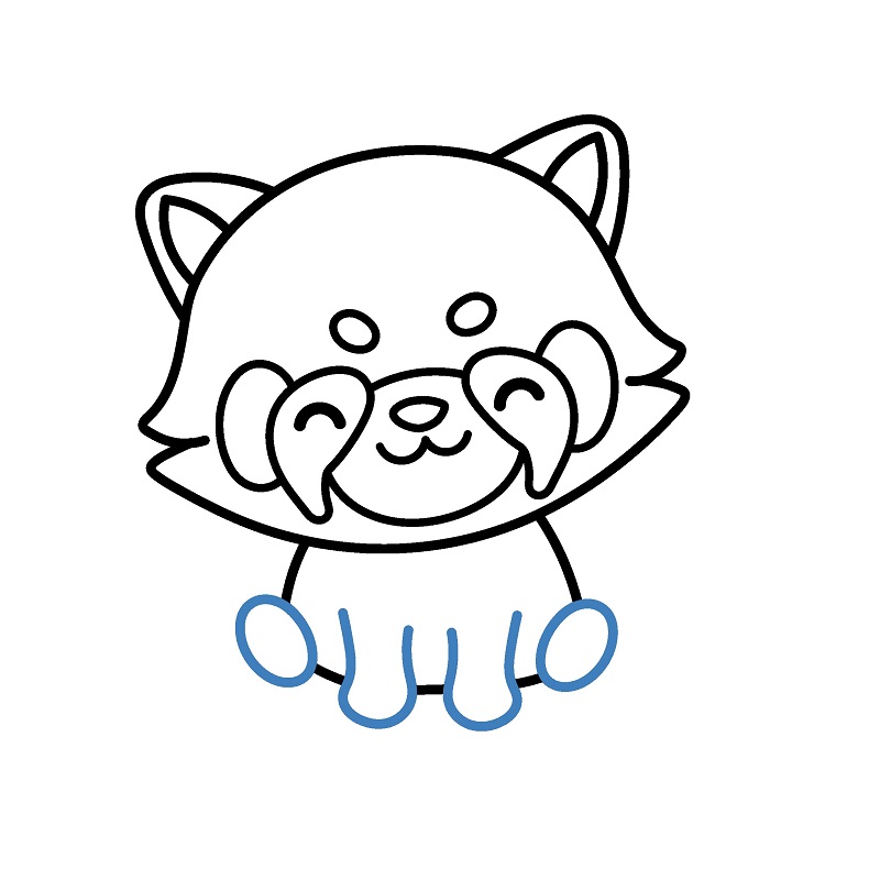 Hướng dẫn vẽ con gấu trúc đỏ chibi. - Bước 7