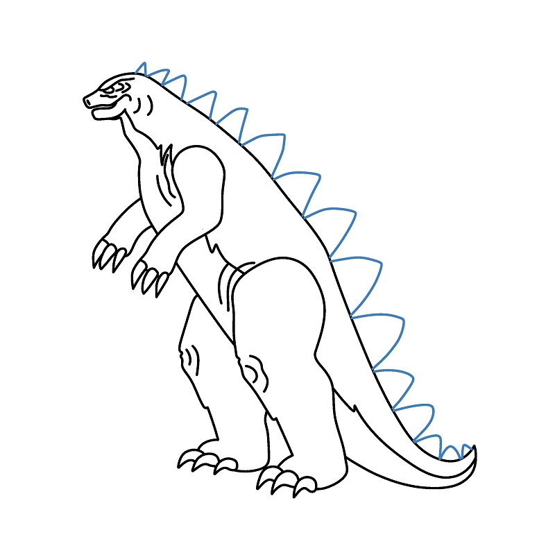 Hướng dẫn vẽ Godzilla đơn giản. - Bước 8