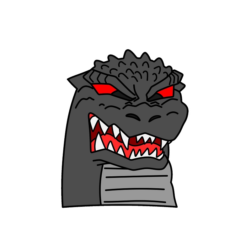 Hướng dẫn vẽ phần đầu của Godzilla.