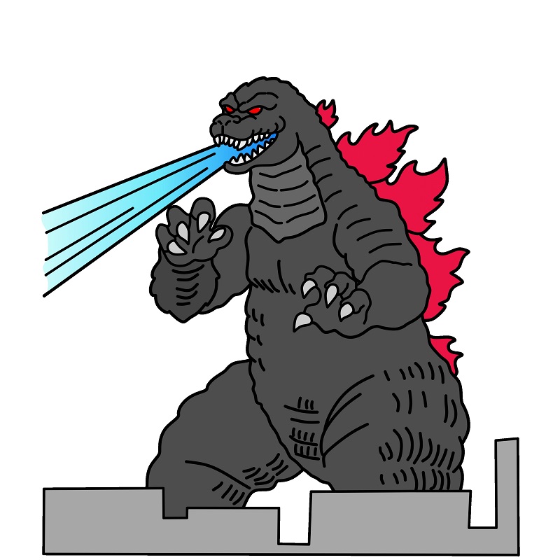 Hướng dẫn vẽ Godzilla đang chiến đấu.