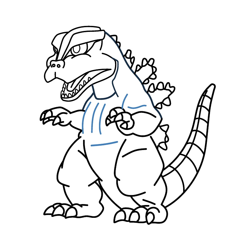 Hướng dẫn vẽ Godzilla hoạt hình đáng yêu. - Bước 11