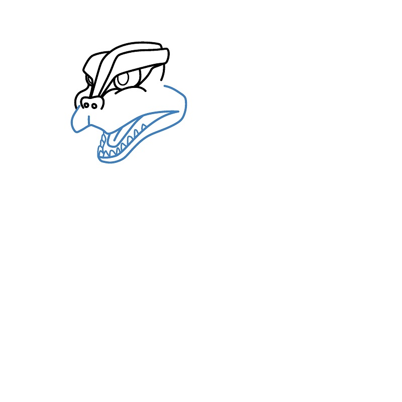 Hướng dẫn vẽ Godzilla hoạt hình đáng yêu. - Bước 3