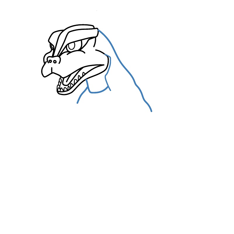 Hướng dẫn vẽ Godzilla hoạt hình đáng yêu. - Bước 4