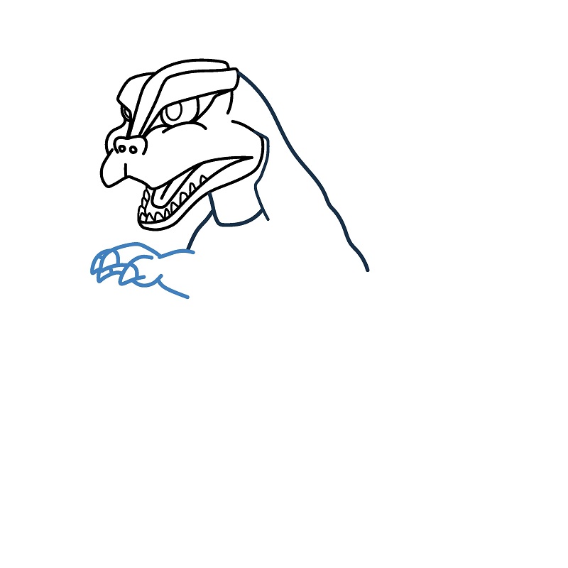 Hướng dẫn vẽ Godzilla hoạt hình đáng yêu. - Bước 5