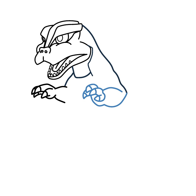 Hướng dẫn vẽ Godzilla hoạt hình đáng yêu. - Bước 6