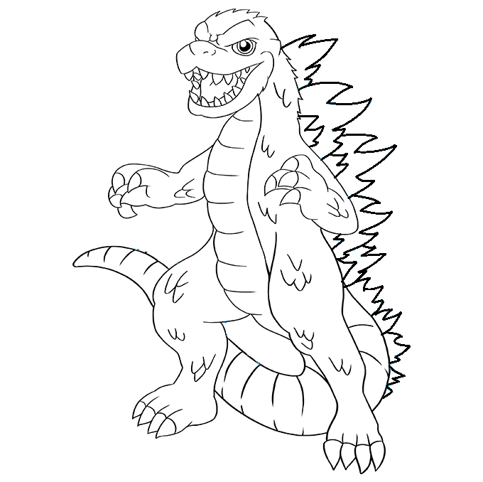Cách vẽ Godzilla