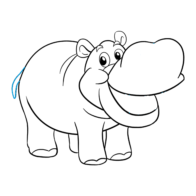 Hướng dẫn cách vẽ con hà mã chi tiết từng bước đơn giản và thật đẹp cho bé - Bước 8