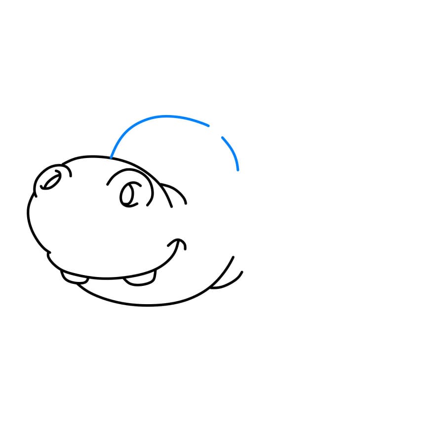 Hướng dẫn vẽ con hà mã béo phì - Bước 1