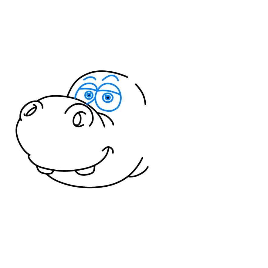 Hướng dẫn vẽ con hà mã béo phì - Bước 2