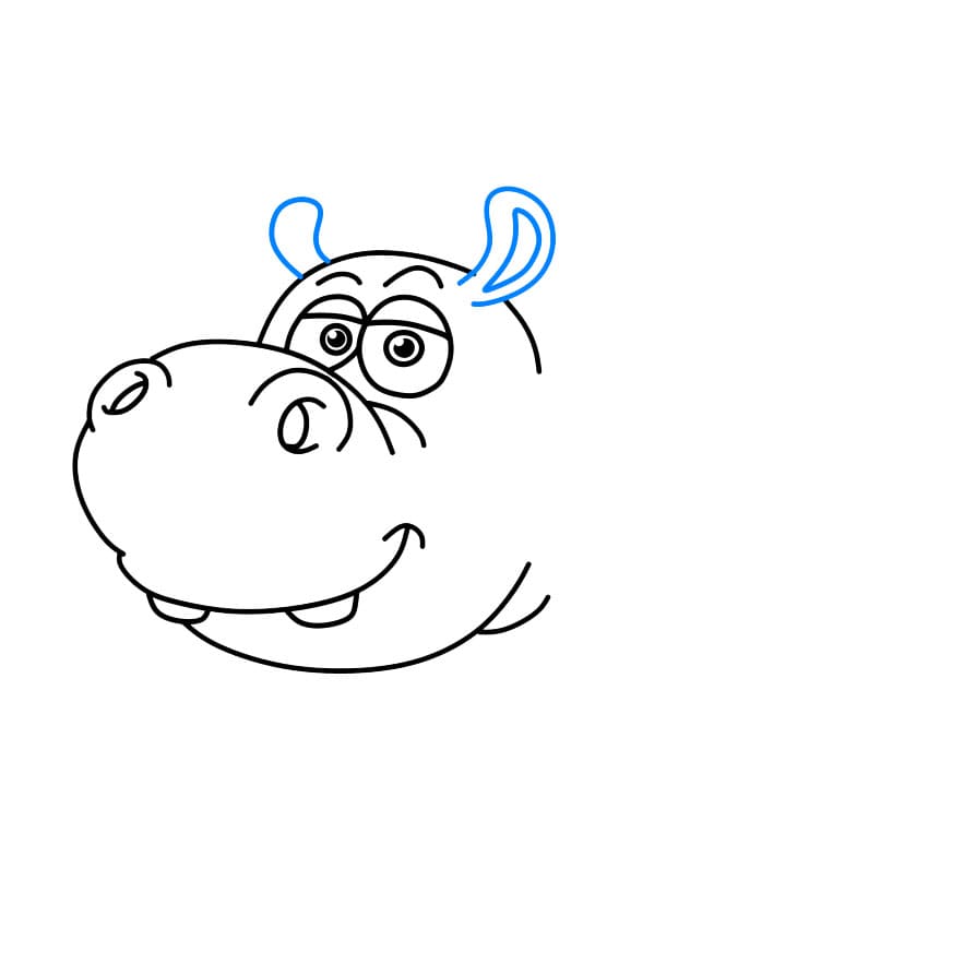 Hướng dẫn vẽ con hà mã béo phì - Bước 3