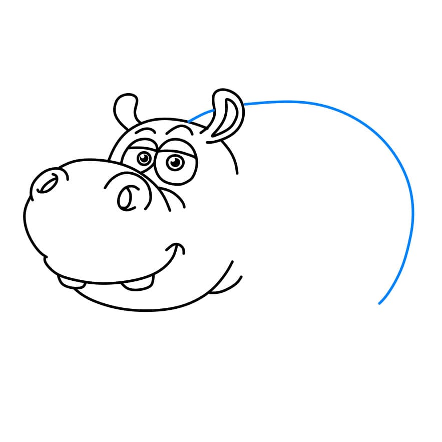 Hướng dẫn vẽ con hà mã béo phì - Bước 4