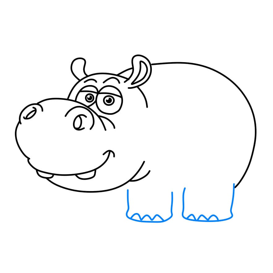 Hướng dẫn vẽ con hà mã béo phì - Bước 5