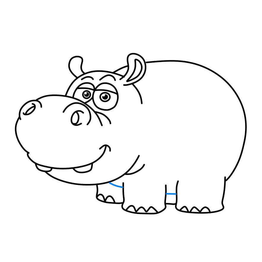 Hướng dẫn vẽ con hà mã béo phì - Bước 6