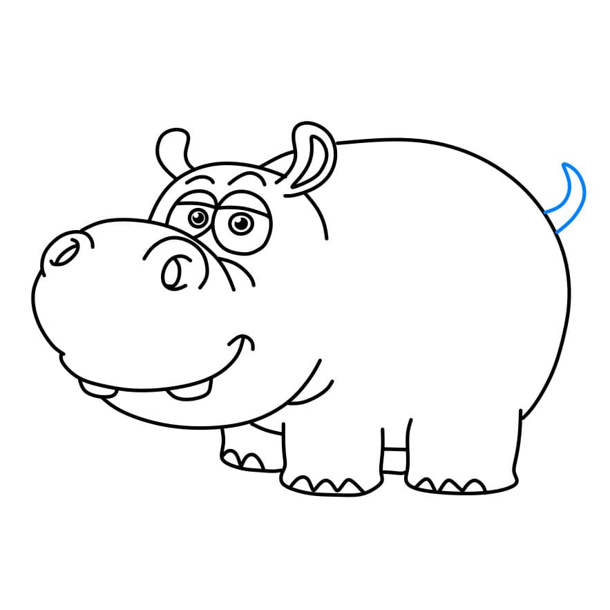 Hướng dẫn vẽ con hà mã béo phì - Bước 7