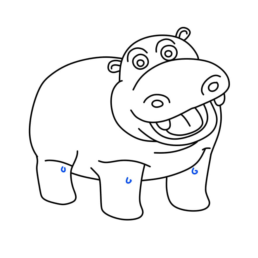 Hướng dẫn vẽ chú hà mã vui nhộn - Bước 10