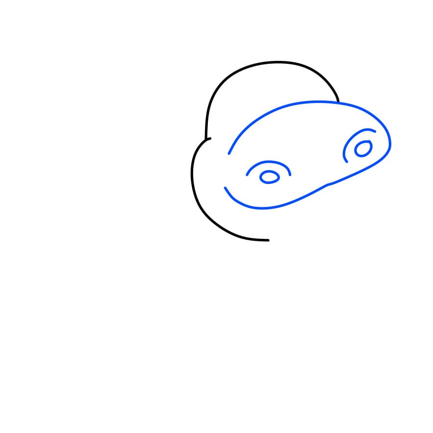 Hướng dẫn vẽ chú hà mã vui nhộn - Bước 2