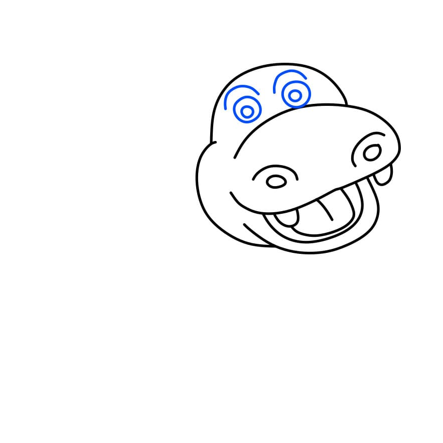 Hướng dẫn vẽ chú hà mã vui nhộn - Bước 6