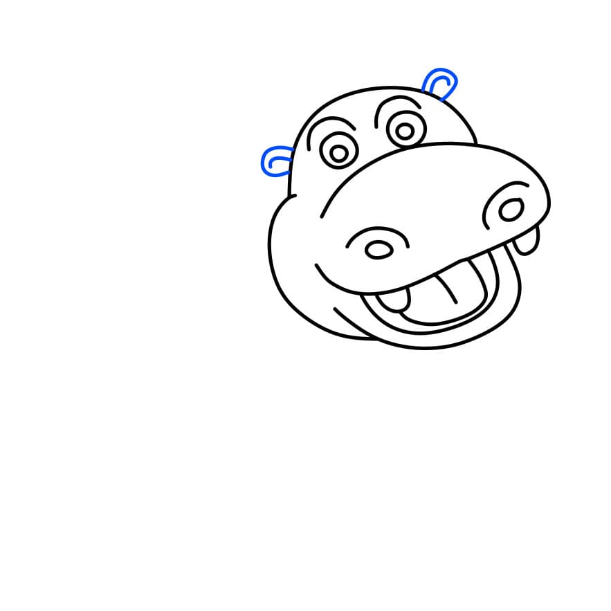 Hướng dẫn vẽ chú hà mã vui nhộn - Bước 7