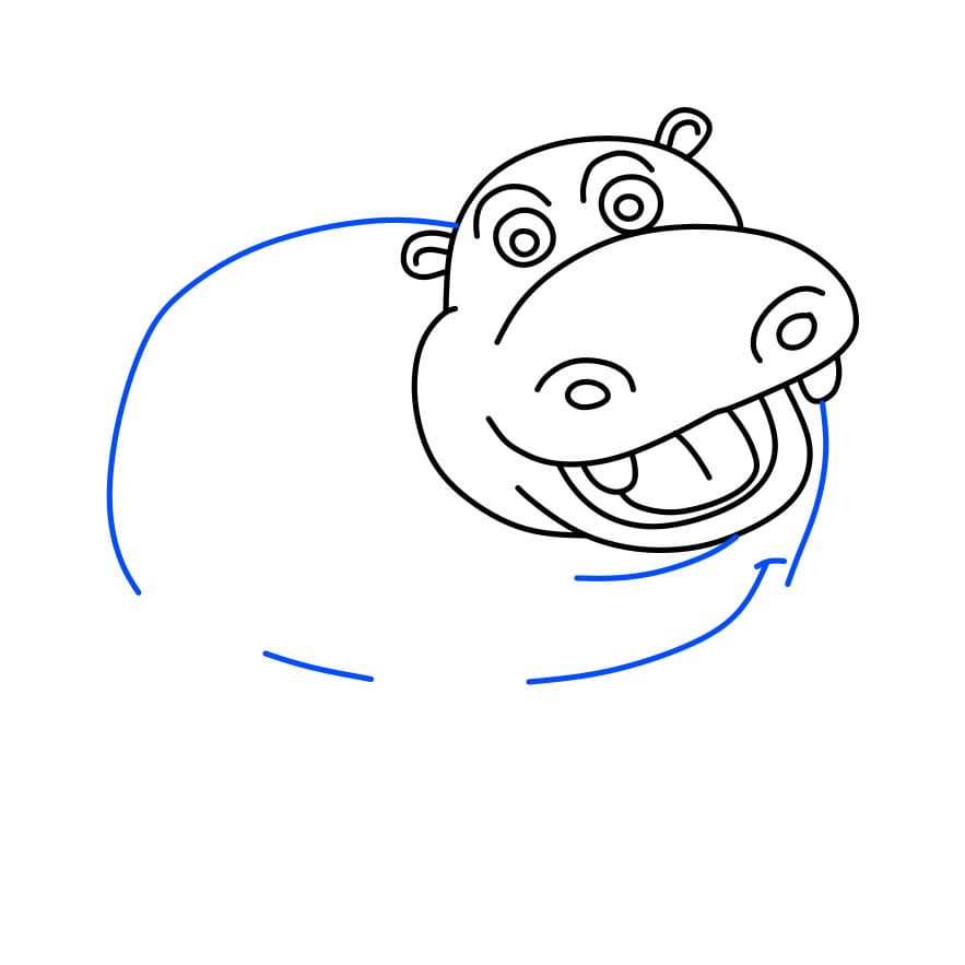 Hướng dẫn vẽ chú hà mã vui nhộn - Bước 8